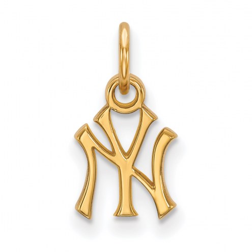 New York Yankees Sterling Silver Gold Plated Extra Small Pendant