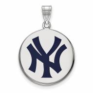 New York Yankees Sterling Silver Large Enamel Disc Pendant