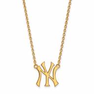 New York Yankees Sterling Silver Gold Plated Large Pendant Necklace