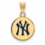 New York Yankees Sterling Silver Gold Plated Small Pendant