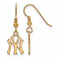 New York Yankees MLB Sterling Silver Gold Plated Small Dangle Earrings