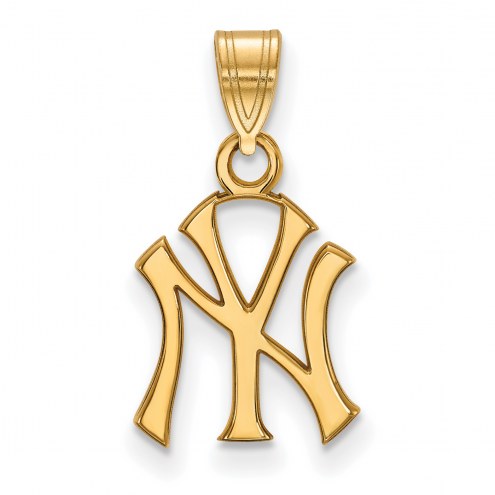 New York Yankees MLB Sterling Silver Gold Plated Small Pendant