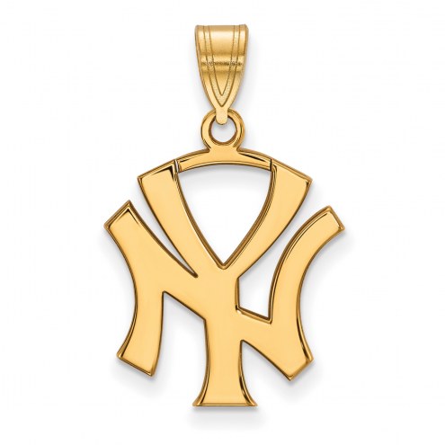New York Yankees Sterling Silver Gold Plated Large Pendant
