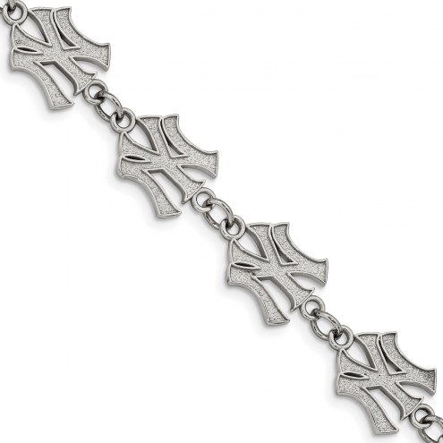 New York Yankees Stainless Steel Logo Bracelet