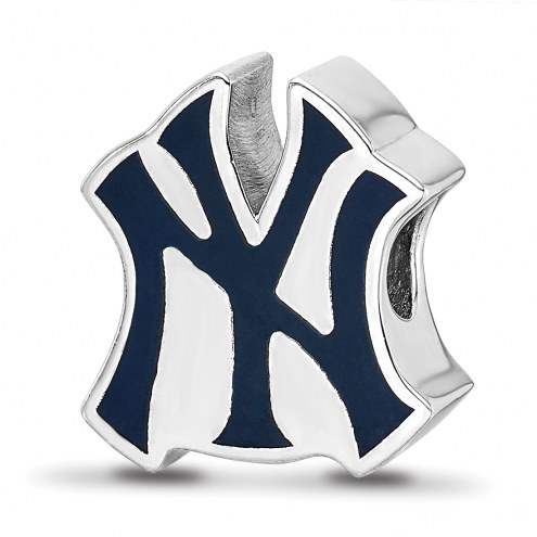 New York Yankees Sterling Silver Enameled Bead