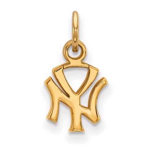 New York Yankees Sterling Silver Gold Plated Extra Small Pendant