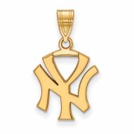 New York Yankees Sterling Silver Gold Plated Medium Pendant