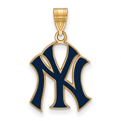 New York Yankees Sterling Silver Gold Plated Large Pendant
