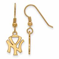 New York Yankees Sterling Silver Gold Plated Small Dangle Earrings