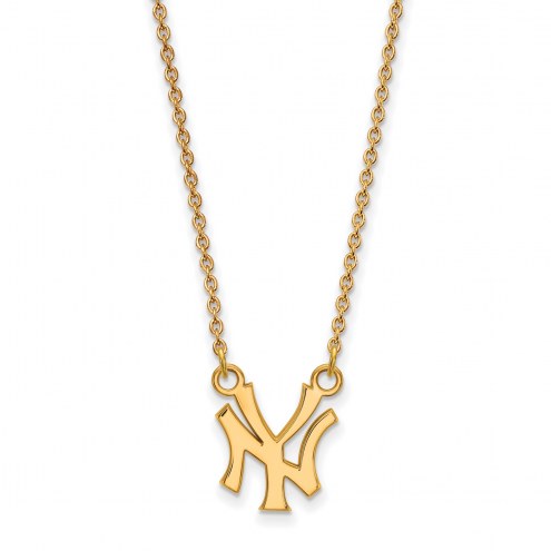 New York Yankees Sterling Silver Gold Plated Small Pendant Necklace