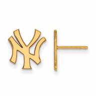 New York Yankees Sterling Silver Gold Plated Small Post Earrings