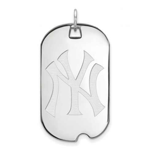New York Yankees Sterling Silver Large Dog Tag Pendant