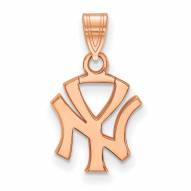 New York Yankees Sterling Silver Rose Gold Plated Small Pendant
