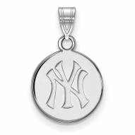 New York Yankees Sterling Silver Small Disc Pendant