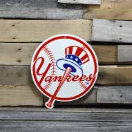 New York Yankees Top Hat 12" Steel Logo Sign
