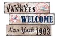 New York Yankees Welcome 3 Plank Sign