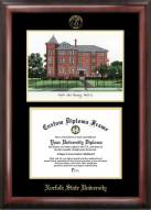 Norfolk State Spartans Gold Embossed Diploma Frame with Campus Images Lithograph