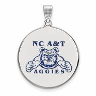 North Carolina A&T Aggies Sterling Silver Extra Large Enameled Disc Pendant