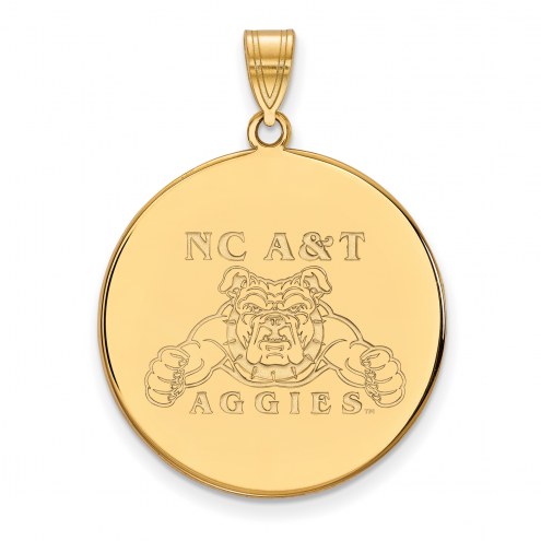North Carolina A&T Aggies Sterling Silver Gold Plated Extra Large Disc Pendant