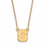 North Carolina State Wolfpack Sterling Silver Gold Plated Small Pendant Necklace