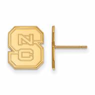 North Carolina State Wolfpack Sterling Silver Gold Plated Small Post Earrings