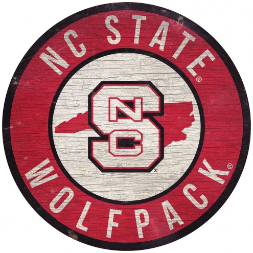 North Carolina State Wolfpack 12&quot; Circle with State Sign
