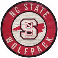 North Carolina State Wolfpack 12" Circle with State Sign