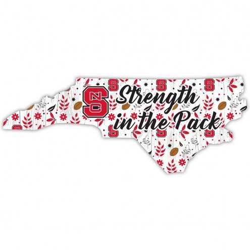 North Carolina State Wolfpack 12&quot; Floral State Sign