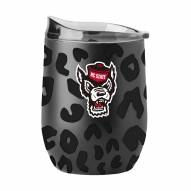 North Carolina State Wolfpack 16 oz. Leopard Powder Coat Curved Beverage Glass