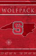 North Carolina State Wolfpack 17" x 26" Coordinates Sign
