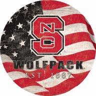 North Carolina State Wolfpack 24" Team Color Flag Circle Sign