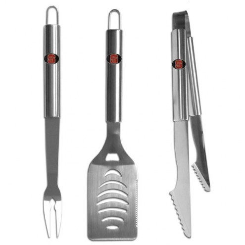 North Carolina State Wolfpack 3 Piece Stainless Steel BBQ Set