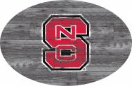North Carolina State Wolfpack 46" Distressed Wood Oval Sign