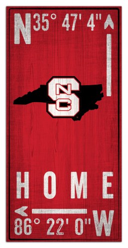 North Carolina State Wolfpack 6&quot; x 12&quot; Coordinates Sign