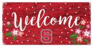 North Carolina State Wolfpack 6" x 12" Floral Welcome Sign
