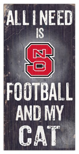 North Carolina State Wolfpack 6&quot; x 12&quot; Football & My Cat Sign