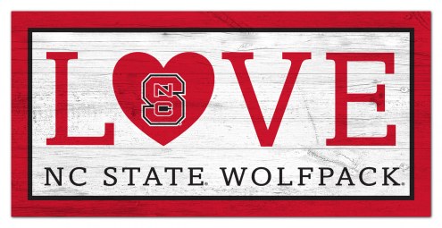North Carolina State Wolfpack 6&quot; x 12&quot; Love Sign