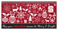 North Carolina State Wolfpack 6" x 12" Merry & Bright Sign
