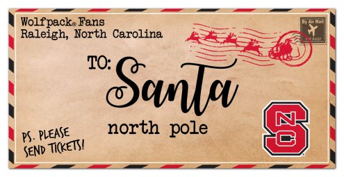 North Carolina State Wolfpack 6&quot; x 12&quot; To Santa Sign