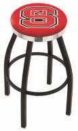 North Carolina State Wolfpack Black Swivel Barstool with Chrome Accent Ring