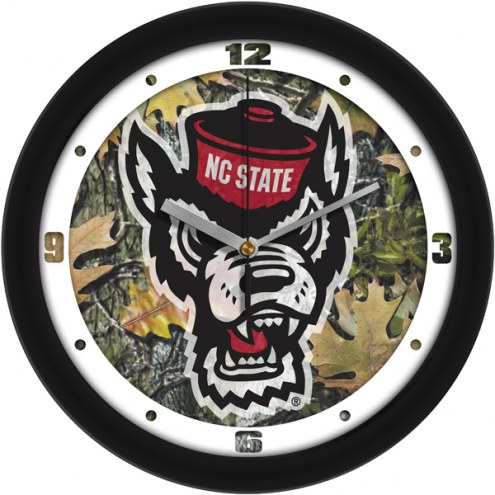 North Carolina State Wolfpack Camo Wall Clock