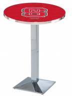 North Carolina State Wolfpack Chrome Bar Table with Square Base