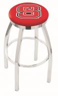 North Carolina State Wolfpack Chrome Swivel Bar Stool with Accent Ring