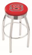 North Carolina State Wolfpack Chrome Swivel Barstool with Ribbed Accent Ring