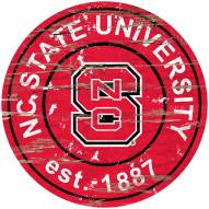 North Carolina State Wolfpack Distressed Round Sign