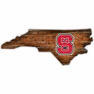 North Carolina State Wolfpack Distressed State with Logo Sign