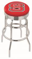 North Carolina State Wolfpack Double Ring Swivel Barstool with Ribbed Accent Ring