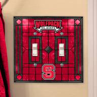 North Carolina State Wolfpack Glass Double Switch Plate Cover