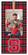 North Carolina State Wolfpack Plaid Clothespin 6" x 12" Sign