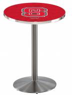 North Carolina State Wolfpack Stainless Steel Bar Table with Round Base